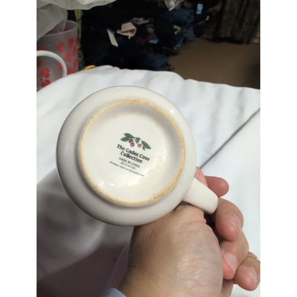 Vintage Ceramic Mug with Cherry Design - 25% Off 5+ Items